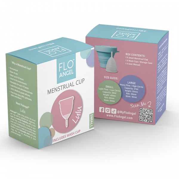FloAngel Menstrual Cups Set Small Box Front and Back